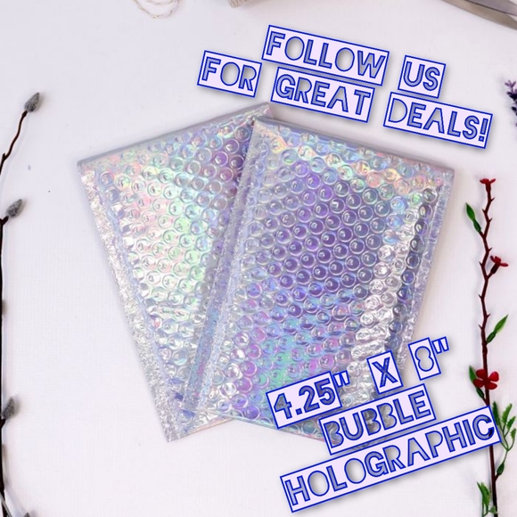 50 Bubble Holographic 4.25x8 Poly Mailers - Picture 1 of 1